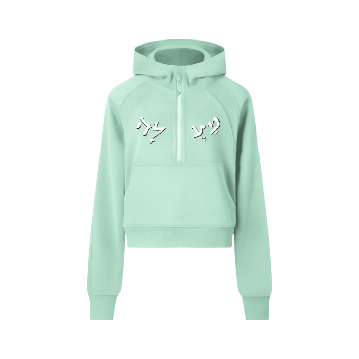 VRTUE (HBRW EDITION) WOMENS CROPPED HALF-ZIP HOODIE