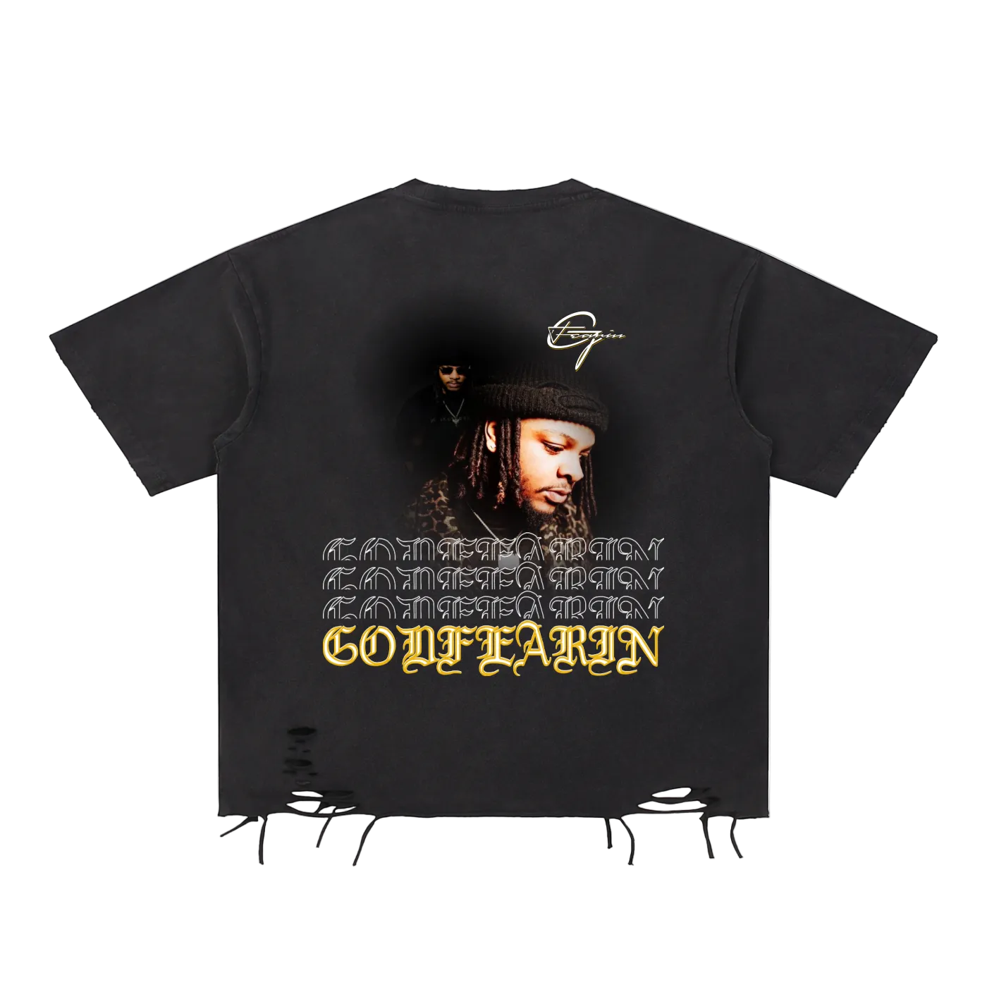 GODFEARIN'S RAW HEM'D T SHIRT